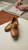 Tuscan Gold Leather Loafer with Accent